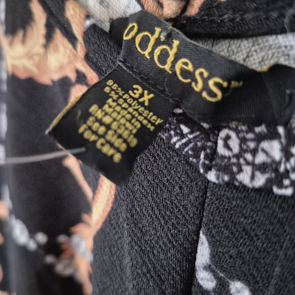 Goddess Black and Orange Floral Blouse